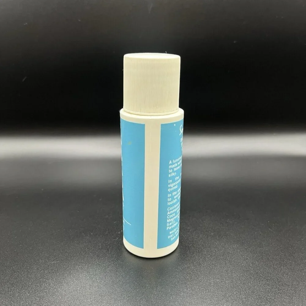 Vintage 70s MCM Sonora Bath and Shower Gelee Aqua Blue 4 Oz Travel Vanity Retro